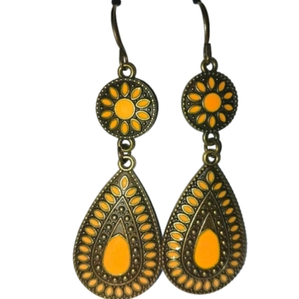 Vintage Yellow Boho earrings For Adults